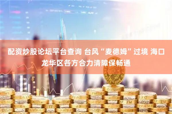 配资炒股论坛平台查询 台风“麦德姆”过境 海口龙华区各方合力清障保畅通